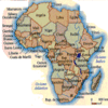 Mapa del continente de Africa donde se encuentran los agapornis o inseparables